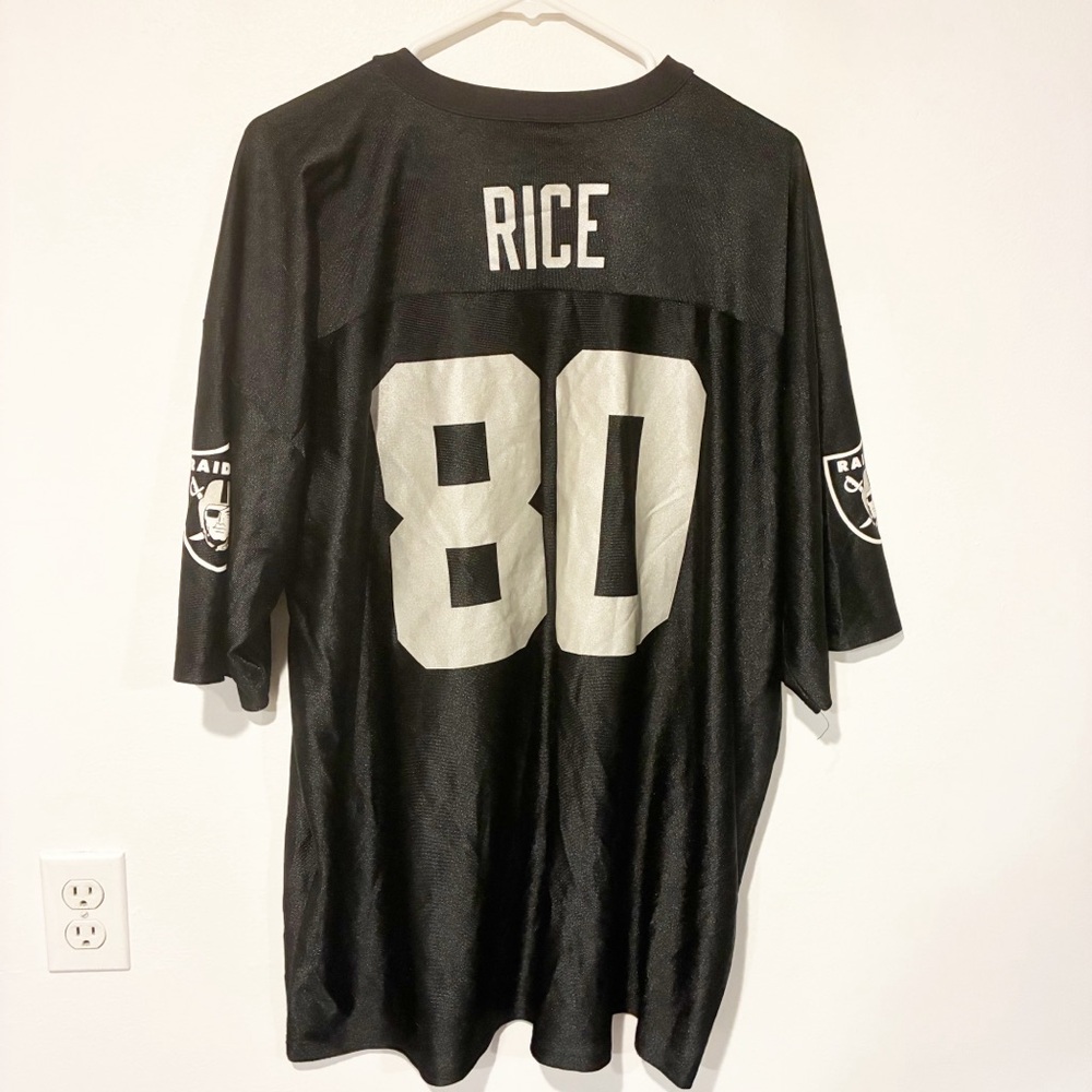 Jerry Rice Jersey‎ Men’s 2XL 80 NFL Football Black Reebok Raiders - Picture 4 of 4